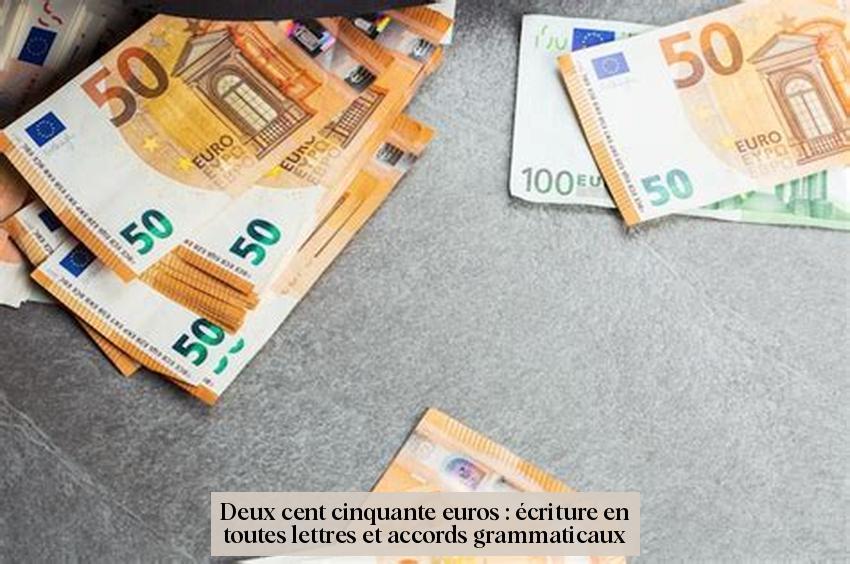 Deux cent cinquante euros : écriture en toutes lettres et accords grammaticaux