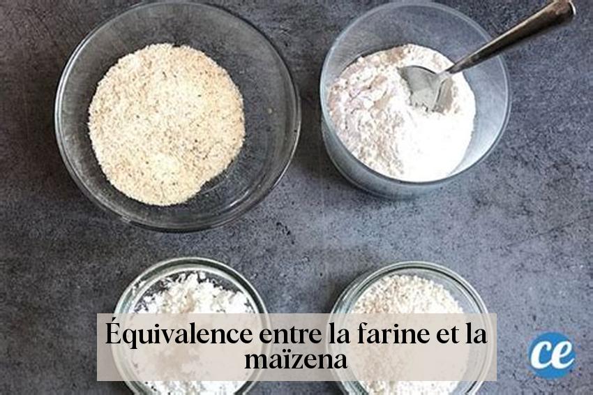 Équivalence entre la farine et la maïzena