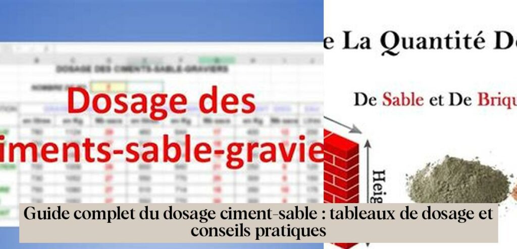 Guide complet du dosage ciment-sable : tableaux de dosage et conseils ...